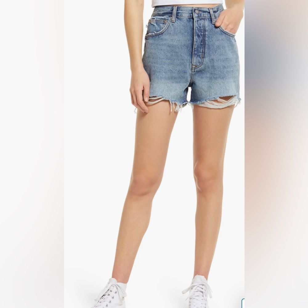 Lovers + Friends Austin High Waist Cutoff Denim Shorts size 25
